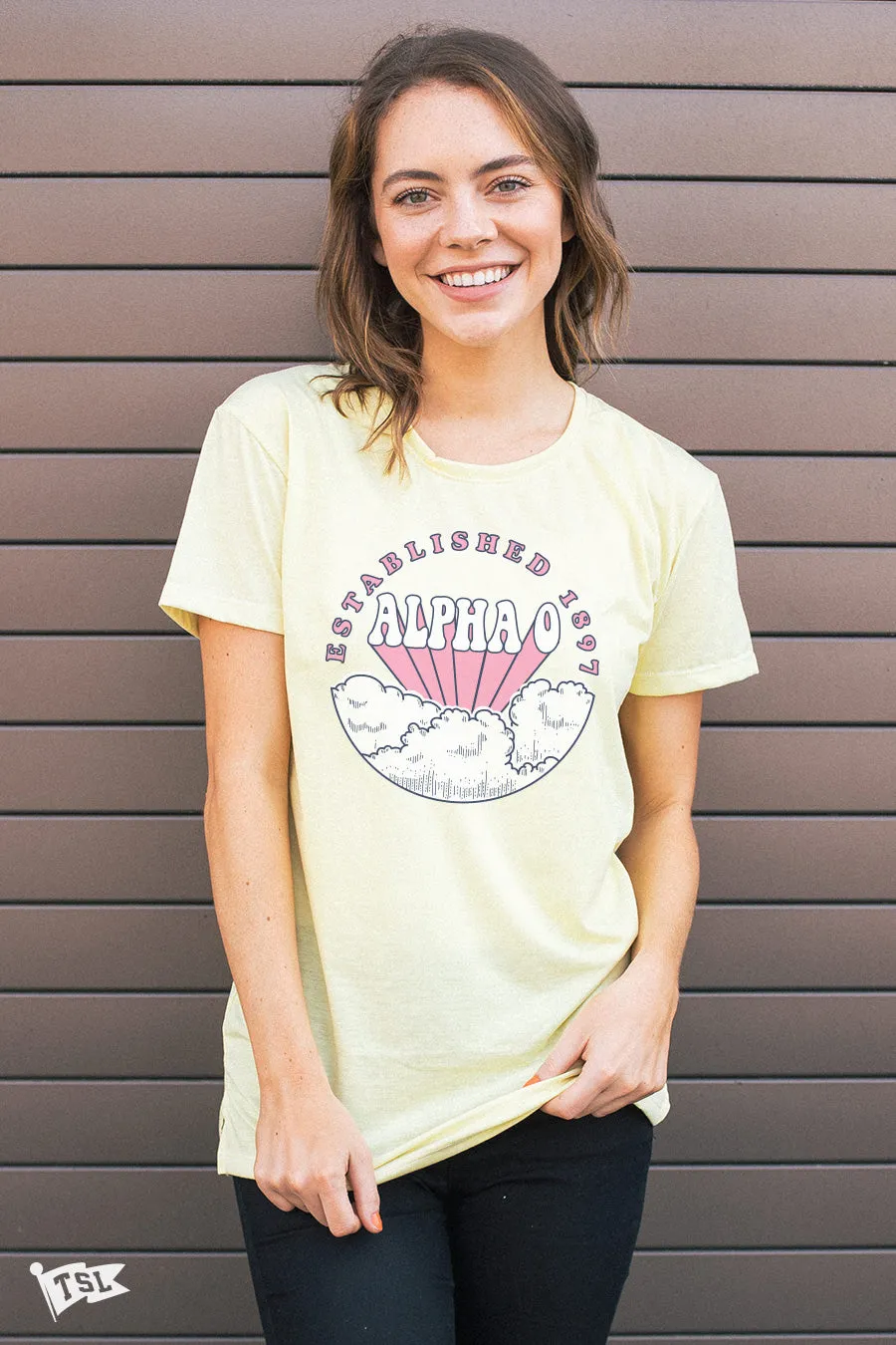 Alpha Omicron Pi Dream On Scoop Tee