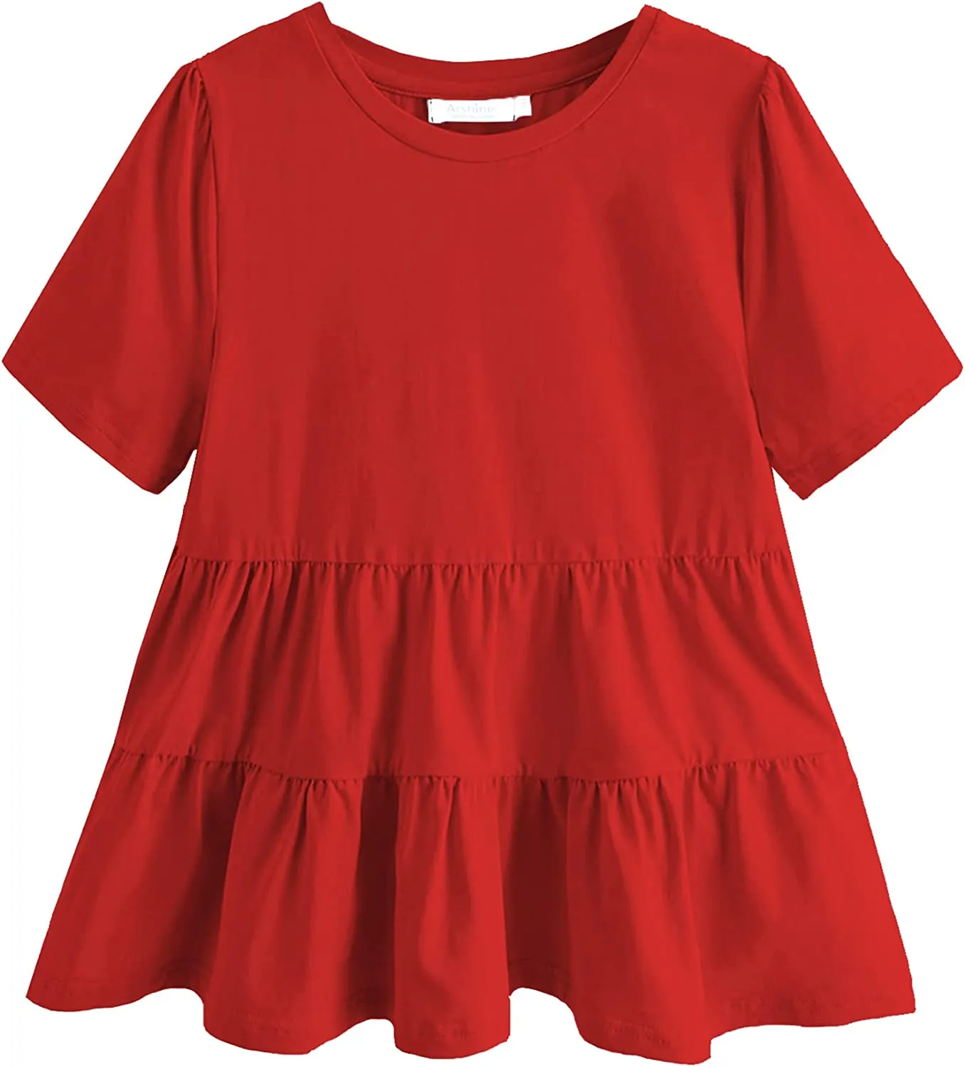 Arshiner Girl's Peplum Tops Short Sleeve T Shirts