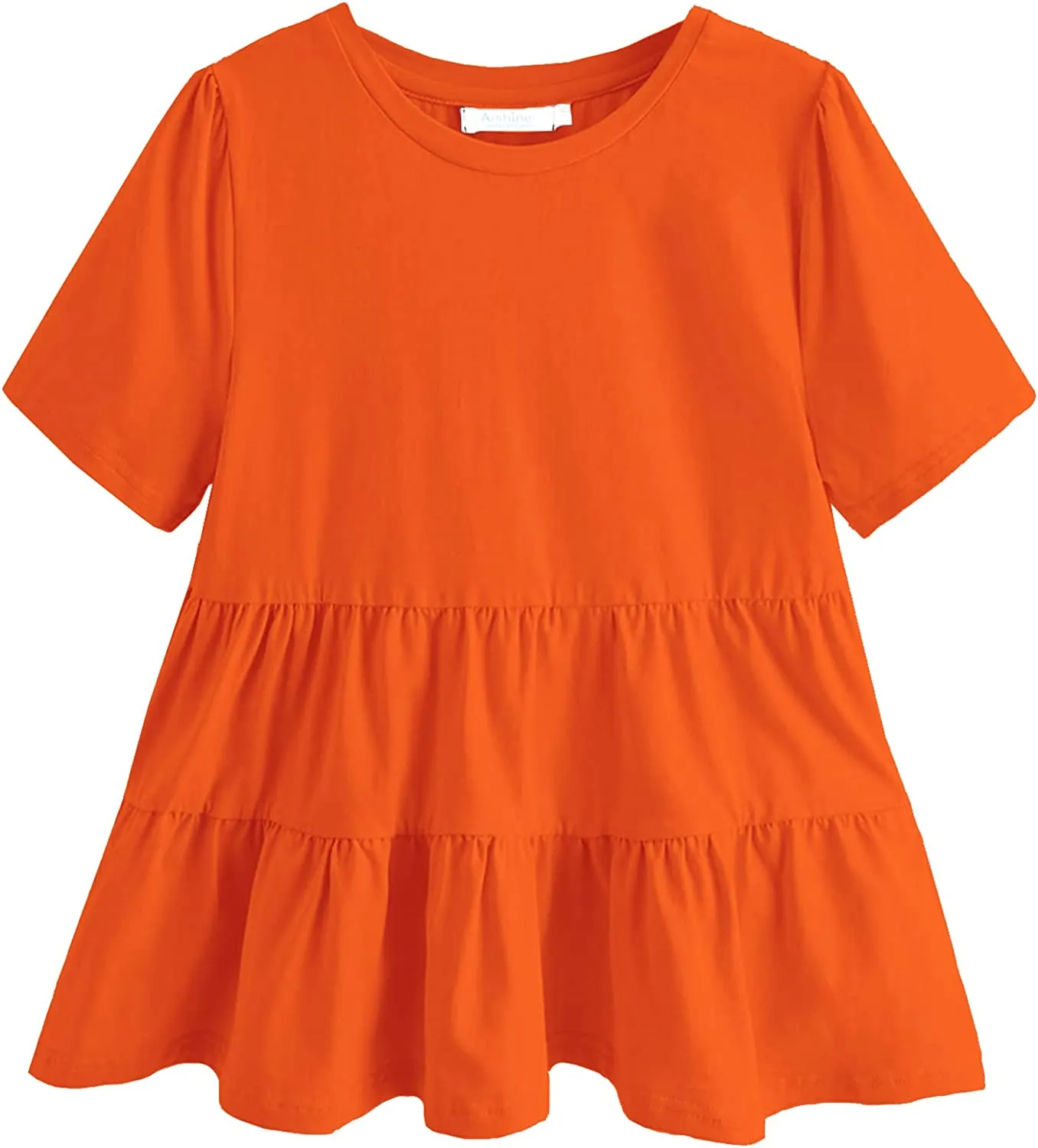 Arshiner Girl's Peplum Tops Short Sleeve T Shirts