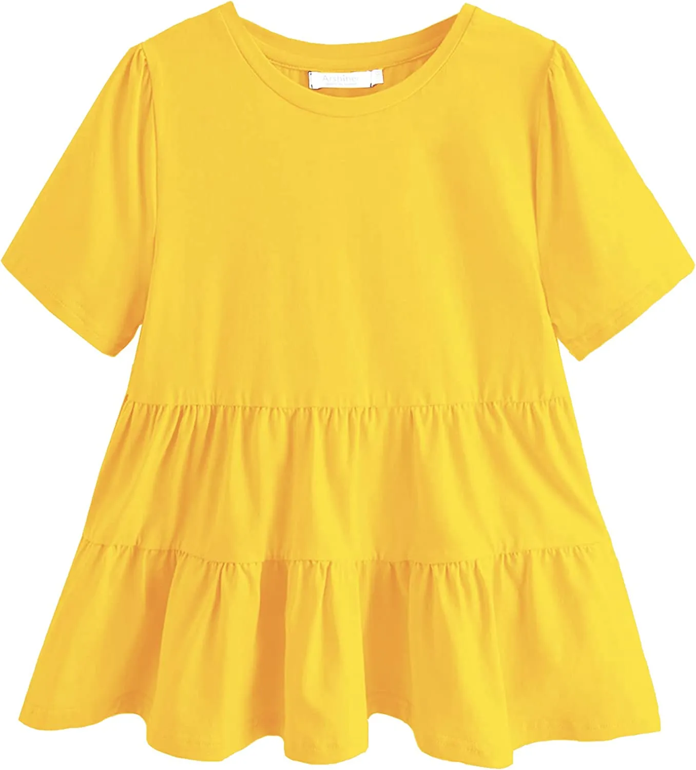 Arshiner Girl's Peplum Tops Short Sleeve T Shirts
