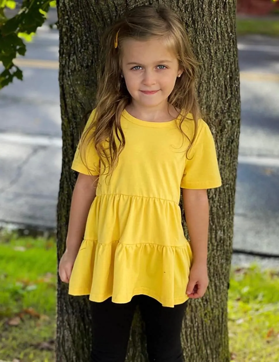 Arshiner Girl's Peplum Tops Short Sleeve T Shirts