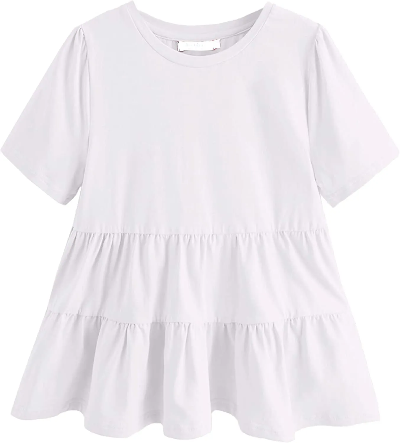 Arshiner Girl's Peplum Tops Short Sleeve T Shirts