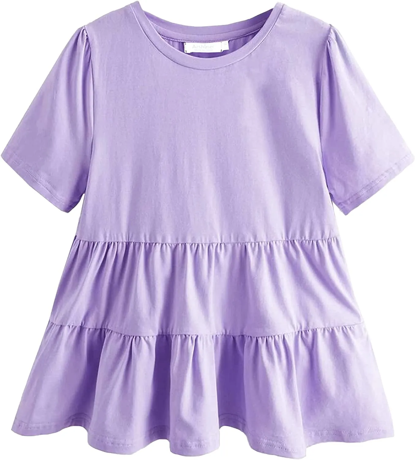 Arshiner Girl's Peplum Tops Short Sleeve T Shirts
