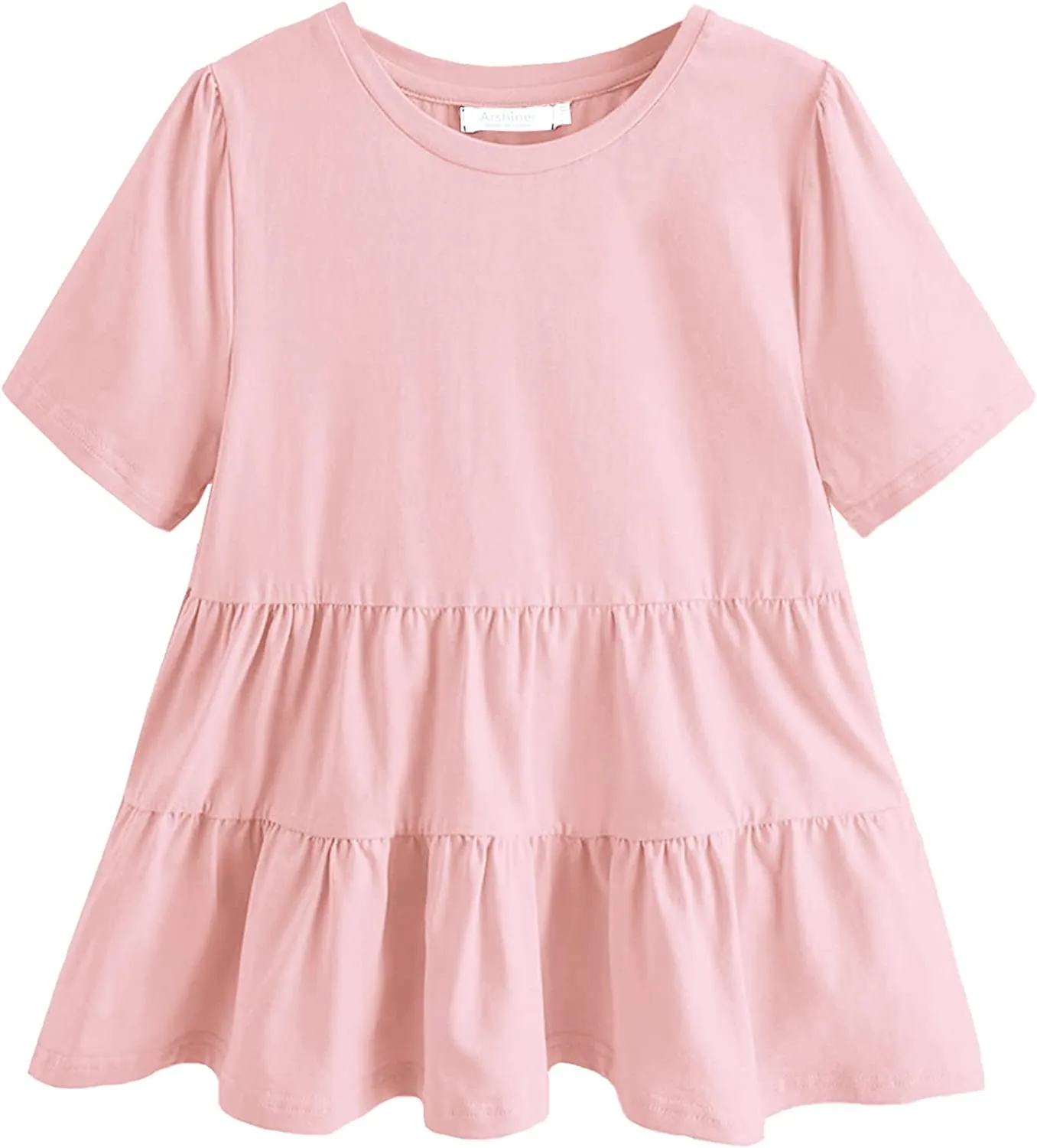 Arshiner Girl's Peplum Tops Short Sleeve T Shirts