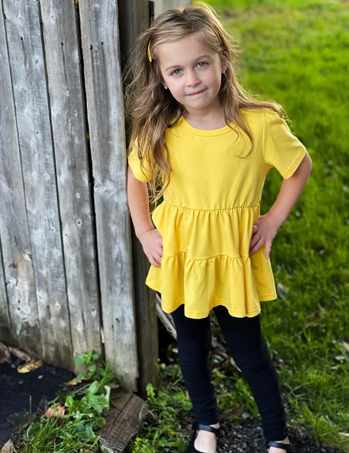 Arshiner Girl's Peplum Tops Short Sleeve T Shirts