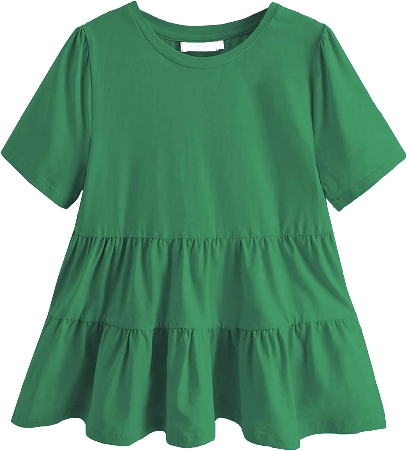 Arshiner Girl's Peplum Tops Short Sleeve T Shirts