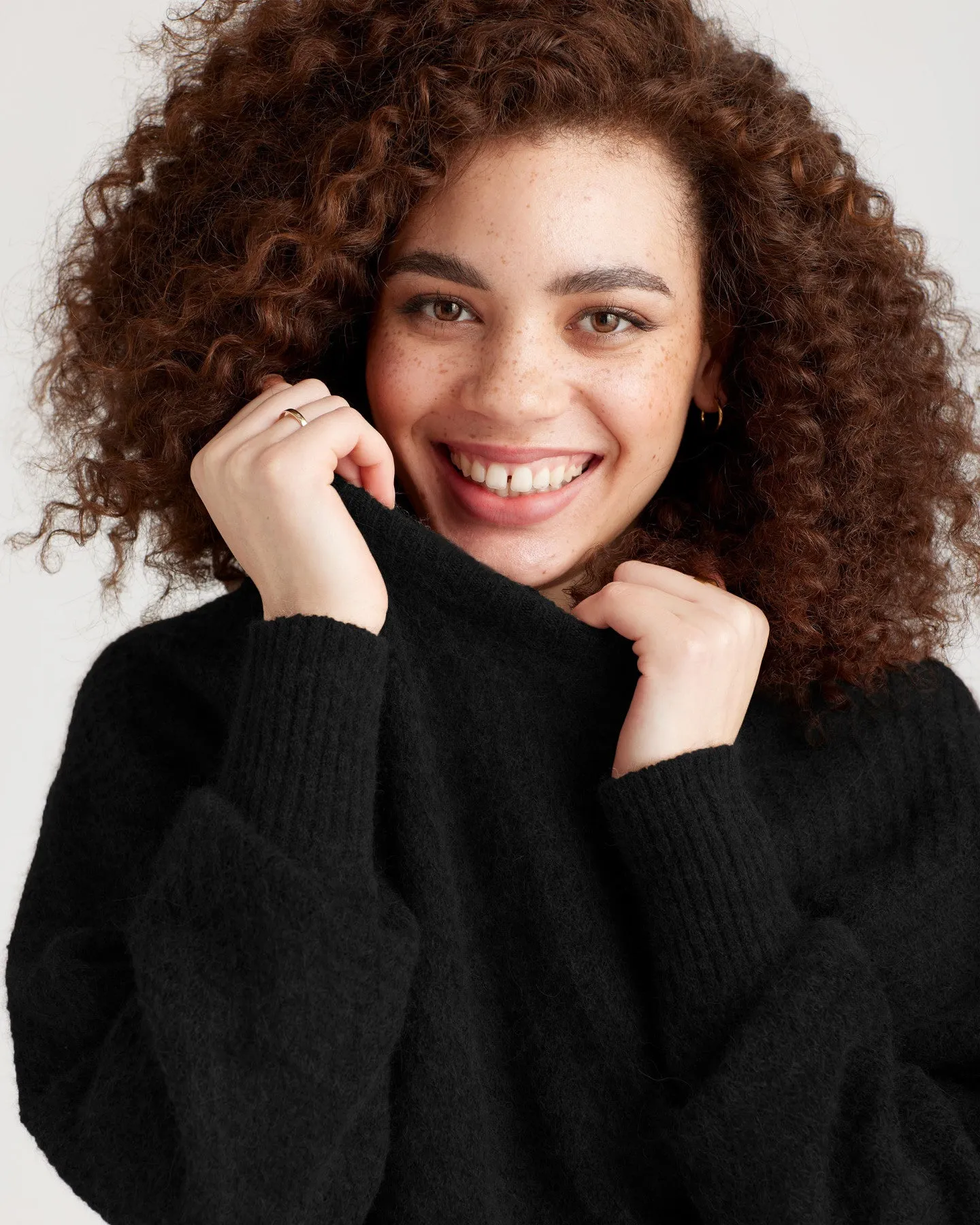 Baby Alpaca-Wool Diamond Stitch Crew