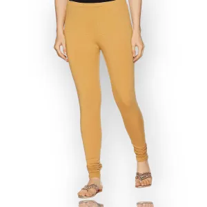 Beige Cotton and Lycra Blend Chudidar Leggings