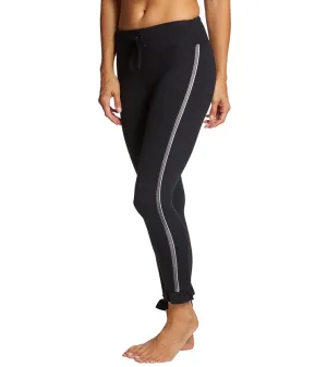 Betsey Johnson Performance Side Mesh Ruffle Hem Yoga Leggings