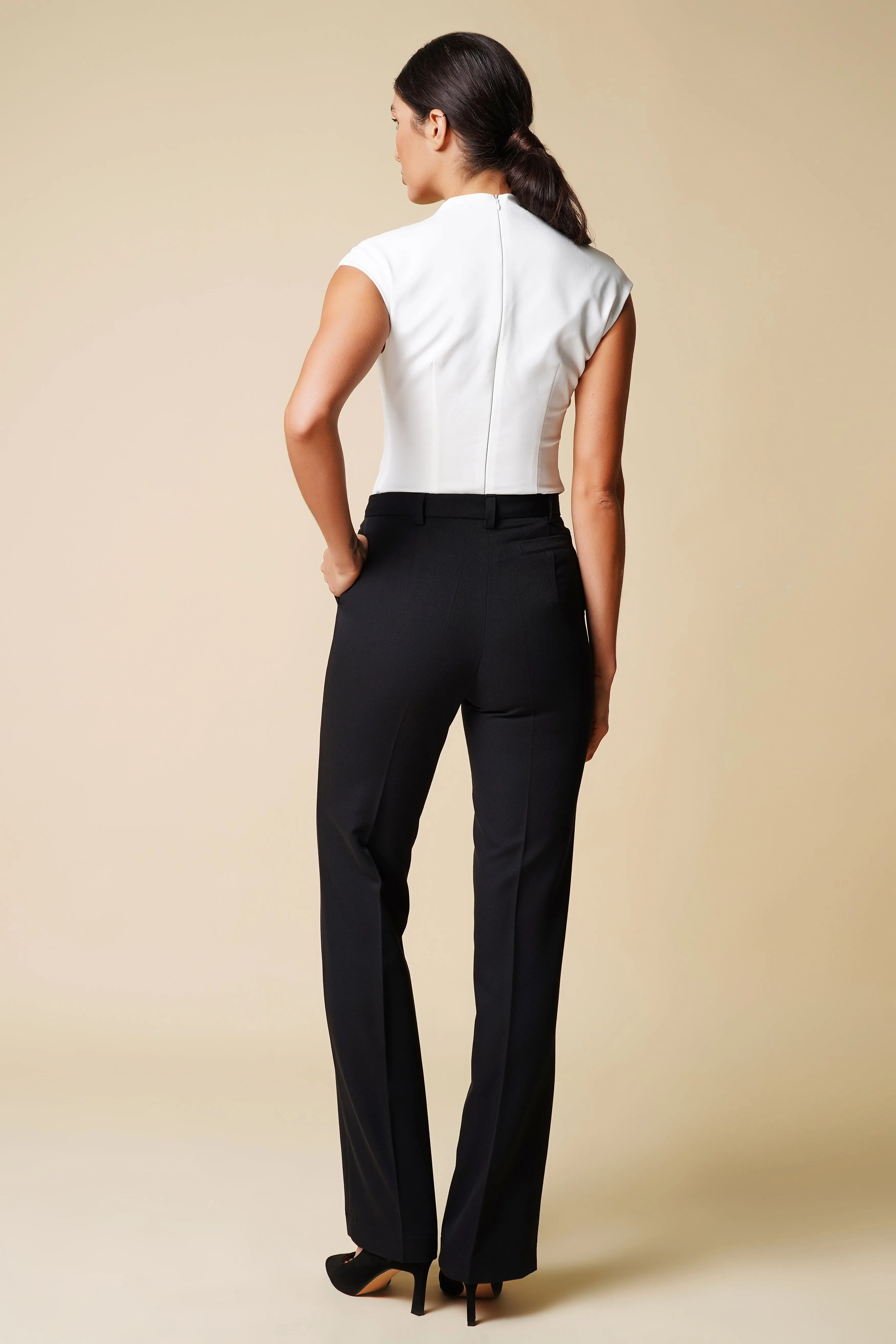 Black High-Rise Wide-leg Trousers