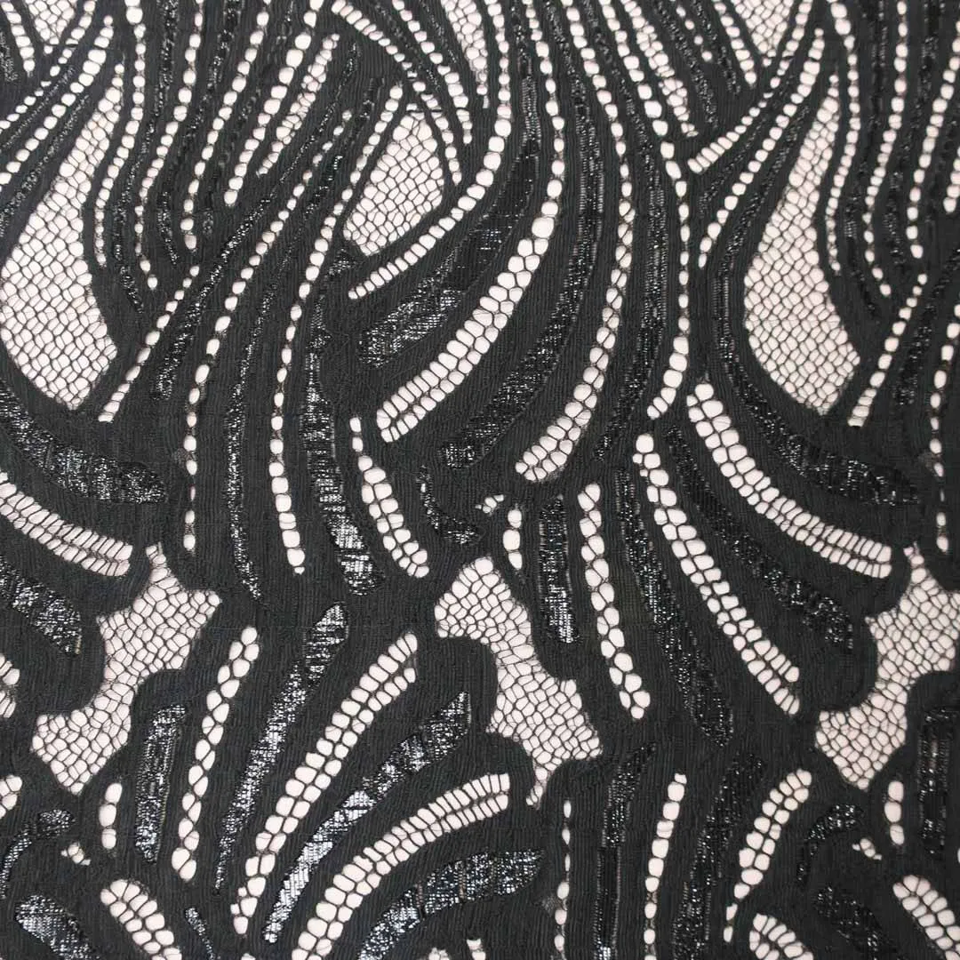 Black Waves Classic Chantilly French Alençon Lace