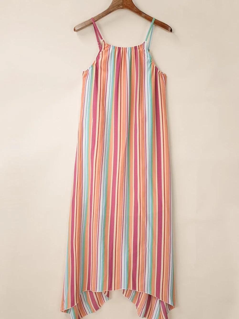Boho Striped Sleeveless Maxi Dress for Summer Holidays