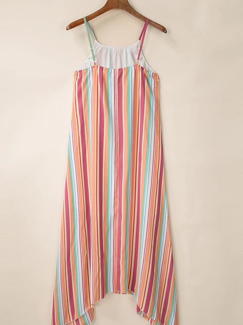 Boho Striped Sleeveless Maxi Dress for Summer Holidays