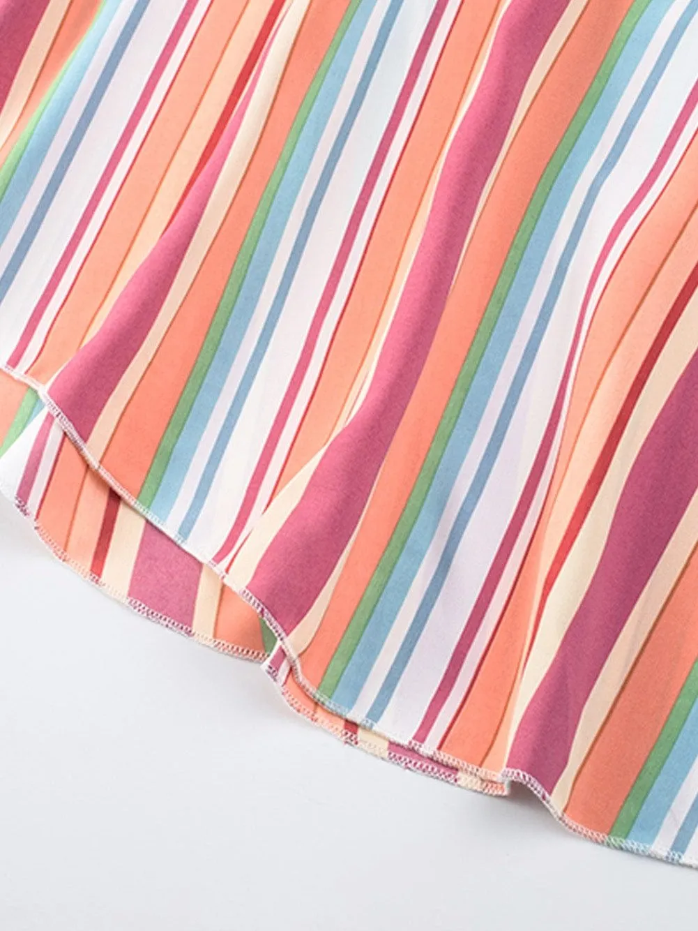 Boho Striped Sleeveless Maxi Dress for Summer Holidays