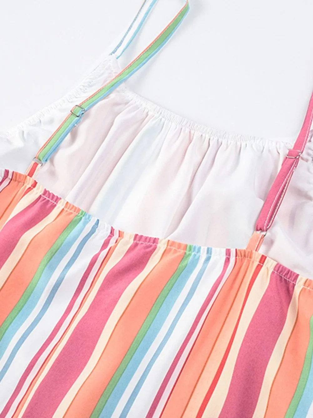 Boho Striped Sleeveless Maxi Dress for Summer Holidays