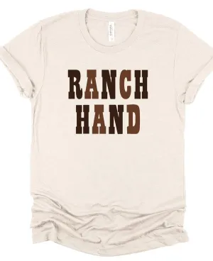 Brown Colorful Ranch Hand Graphic Crew Tee