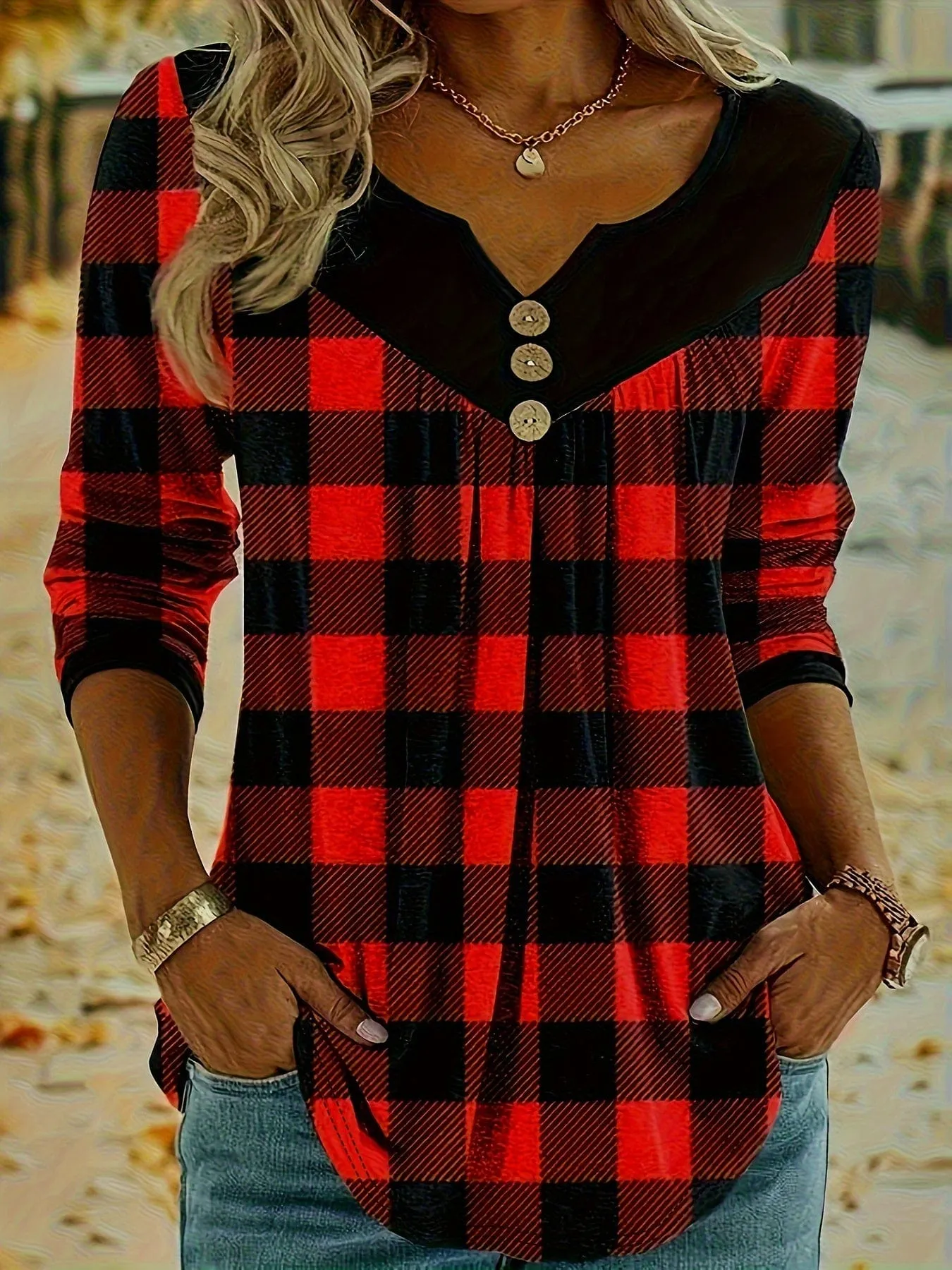 Casual Plaid Tunic