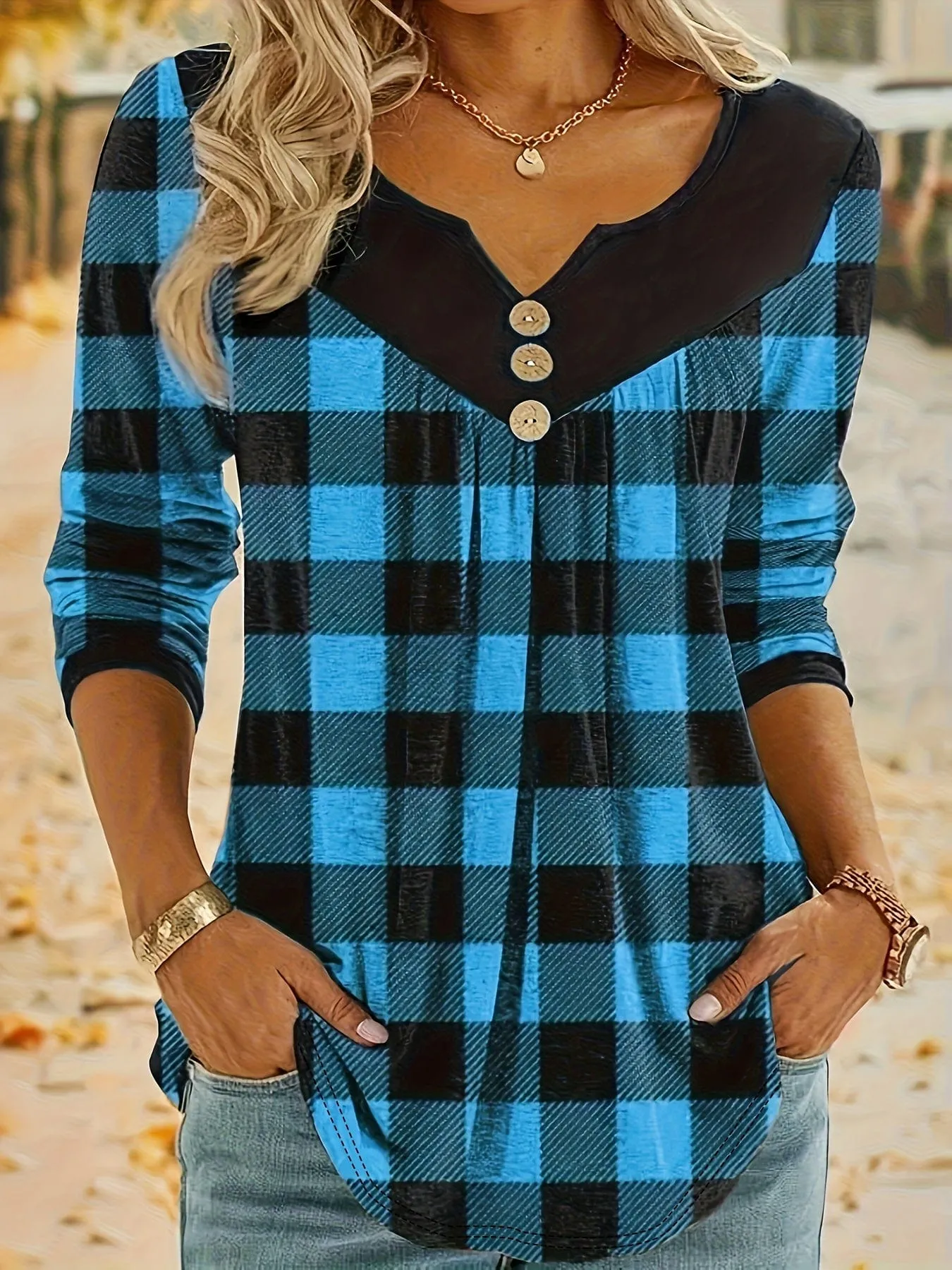 Casual Plaid Tunic