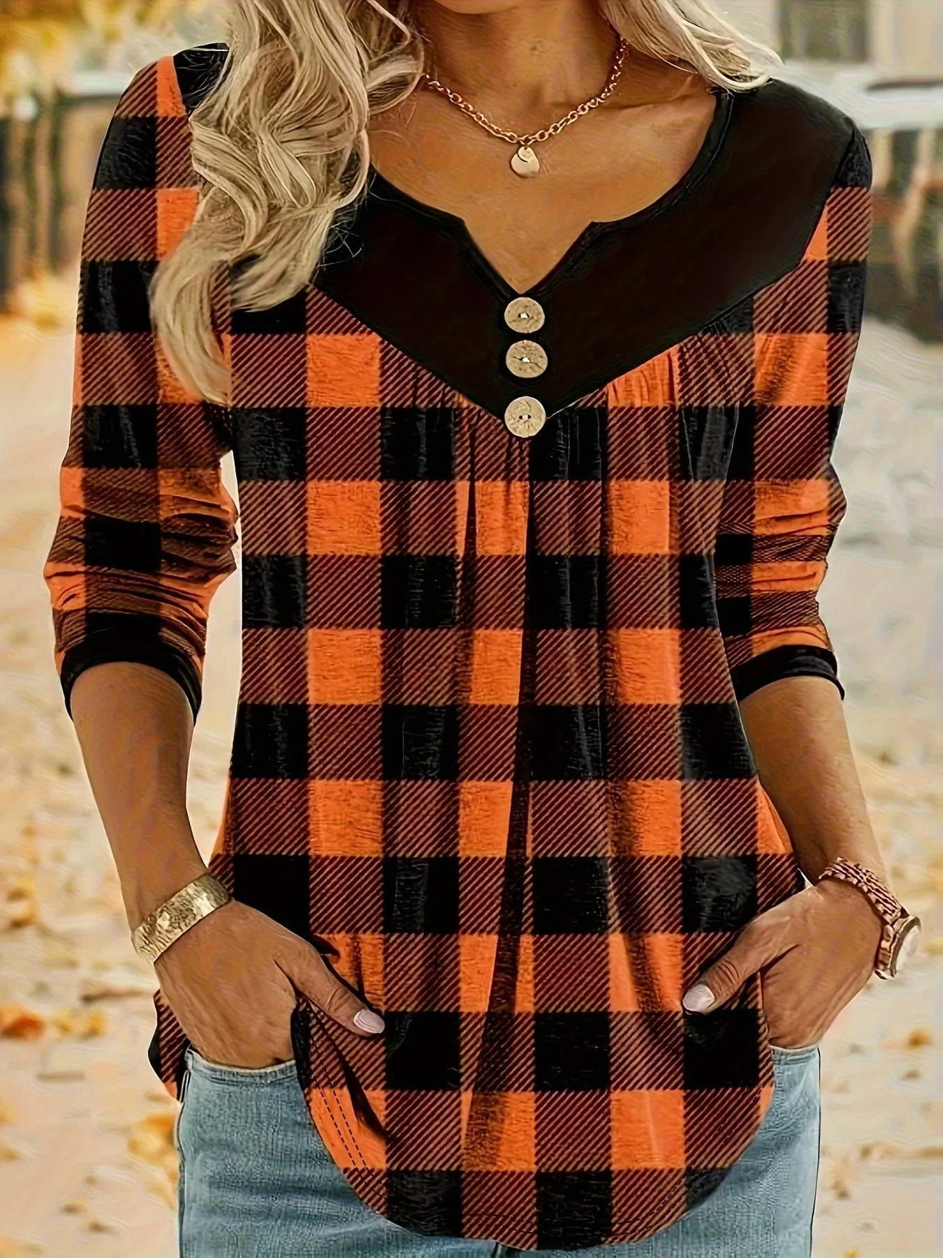 Casual Plaid Tunic