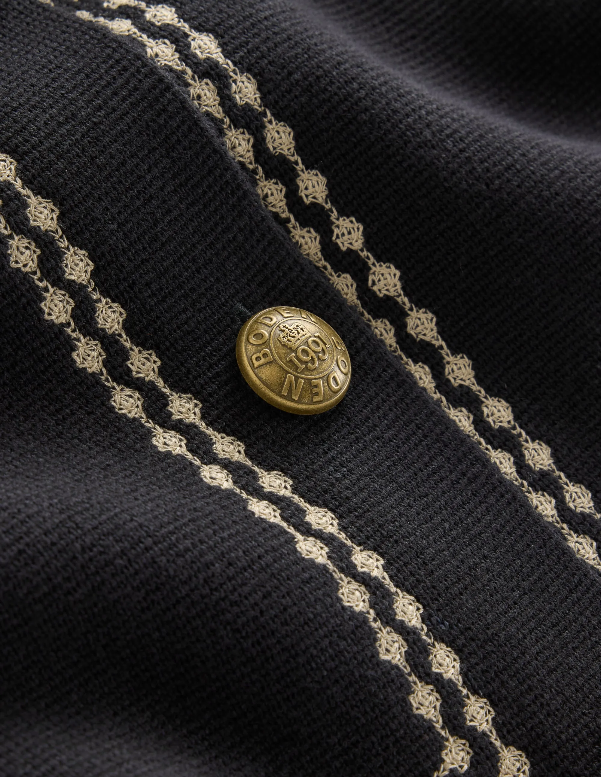 Collared Knitted Jacket-Black