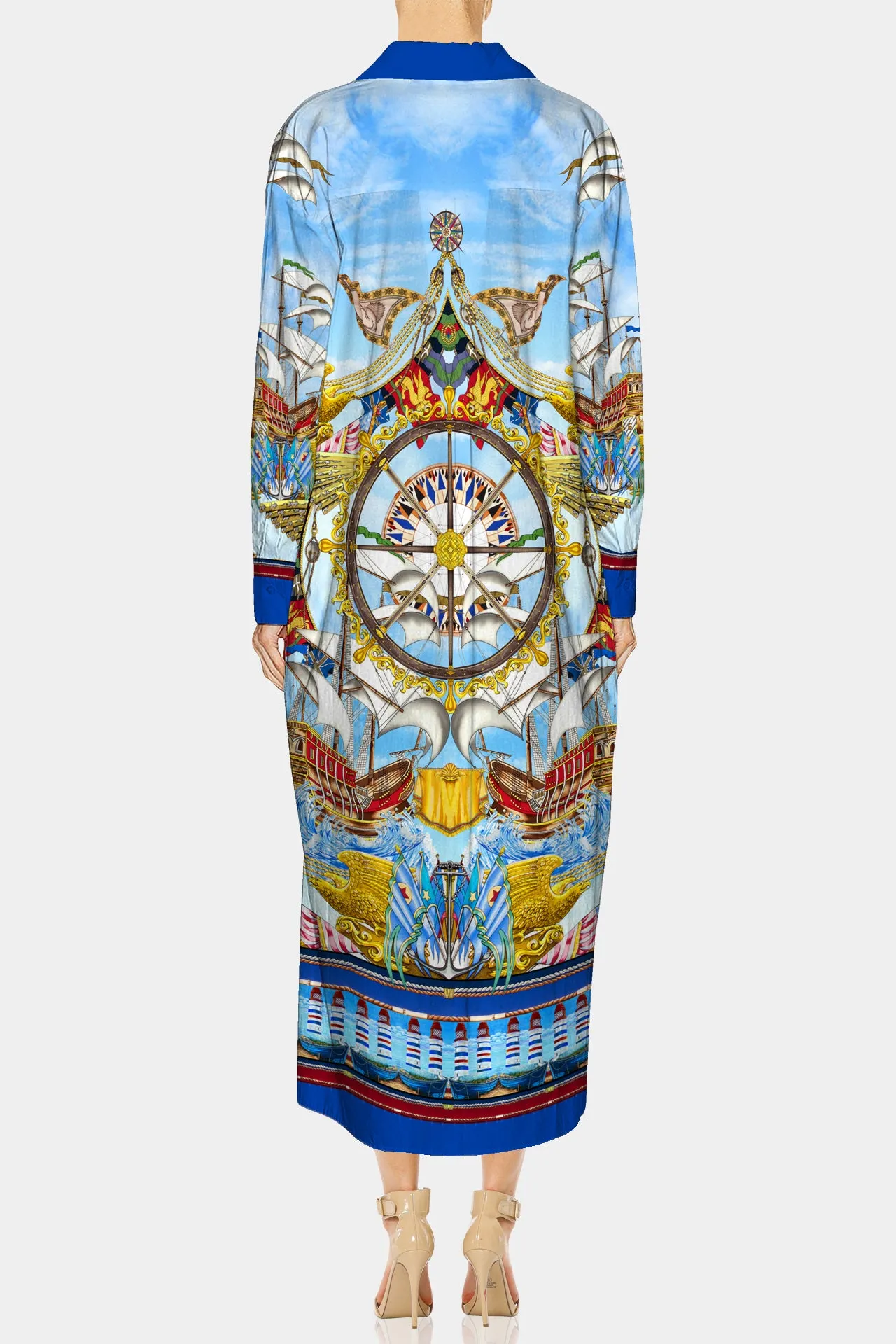 Designer Cotton Shirt Dress Midi