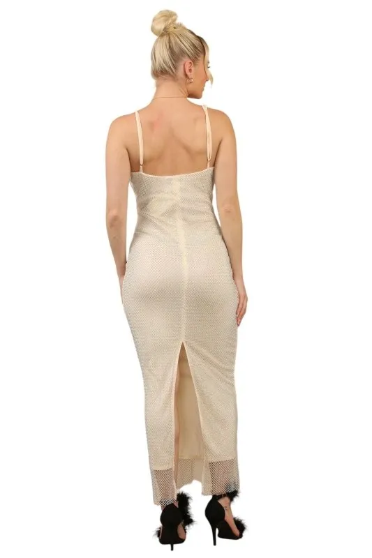 Diamante Net Dress heavy luxury