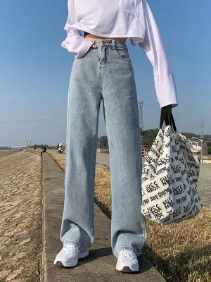 Flytonn-cute winter outfits casual winter outfits christmas outfit party look inspos High Waist Wide Leg Full Length Jeans Pants