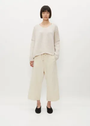 Hand Knit Oversized V Neck — Fog