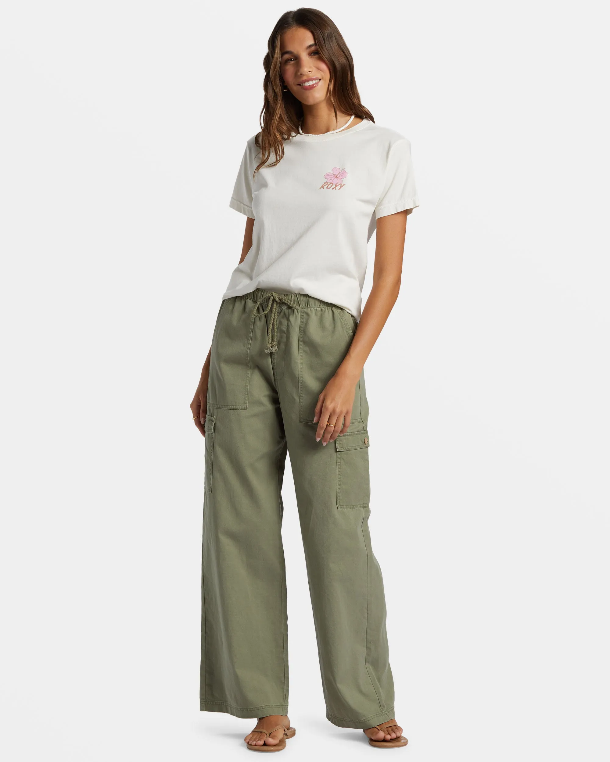 Hibiscus Paradise Boyfriend T-Shirt - Egret