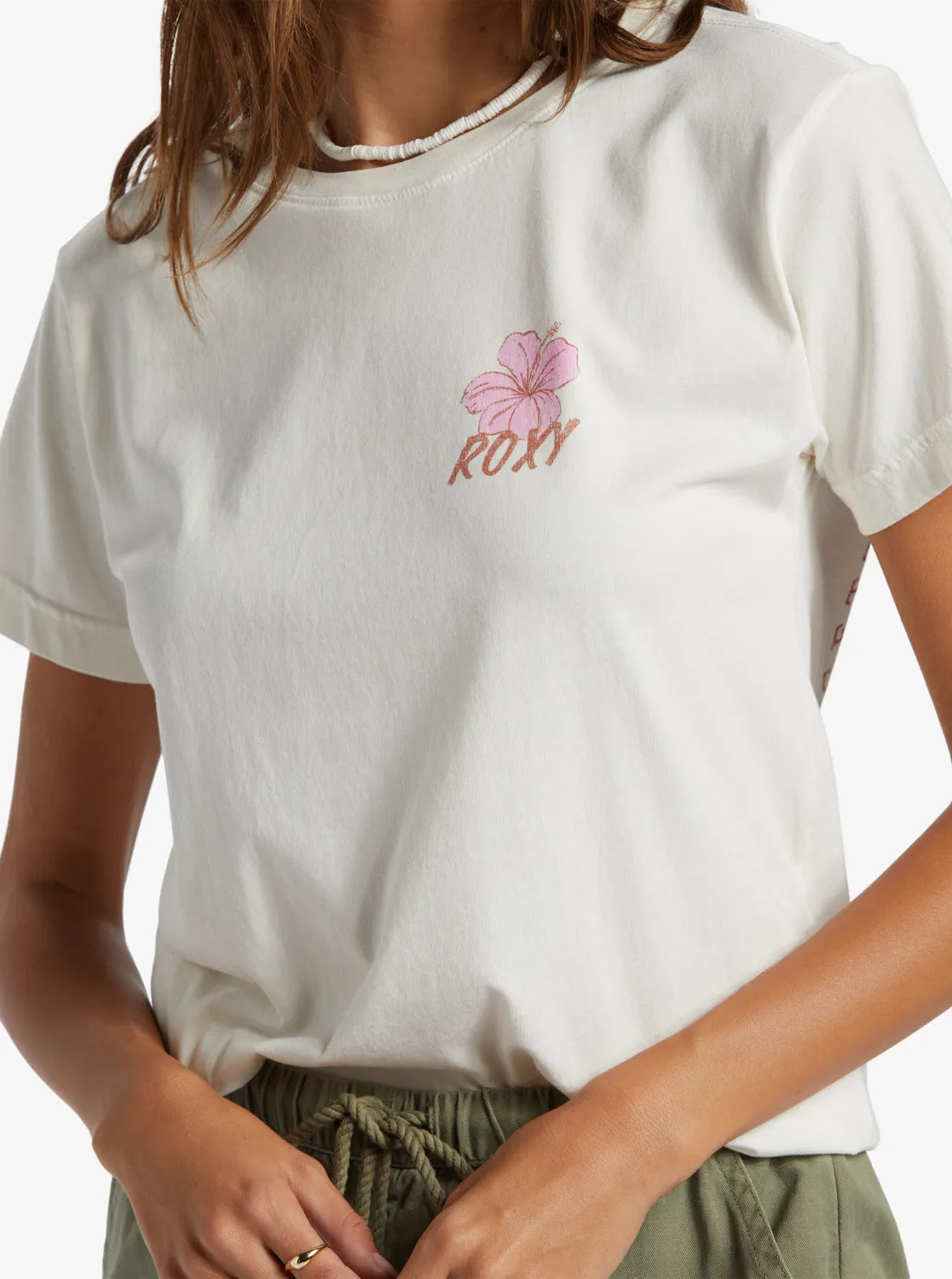 Hibiscus Paradise Boyfriend T-Shirt - Egret