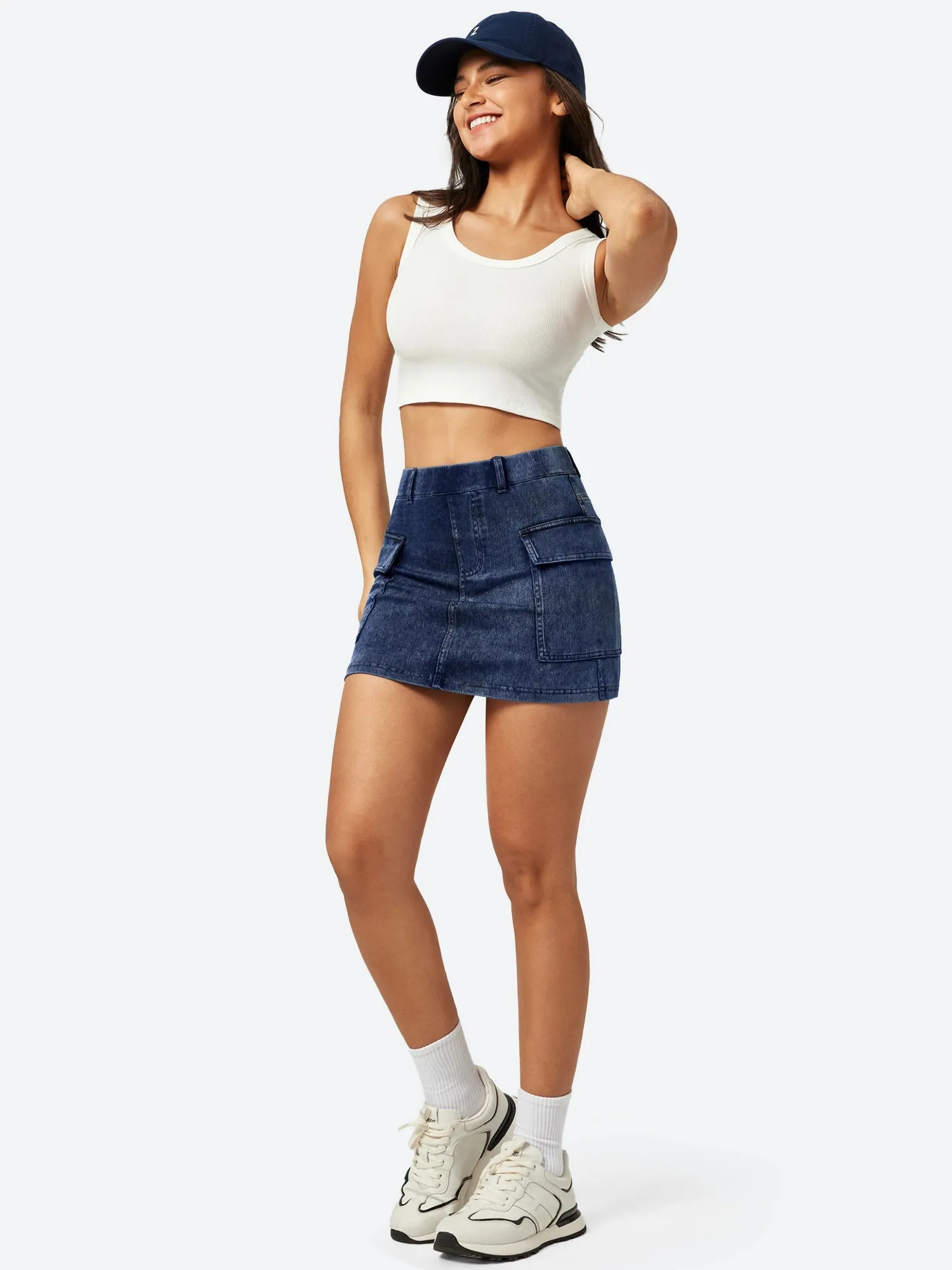 IUGA FlexDenim™ High Stretch Denim Jean Skirt With Pockets