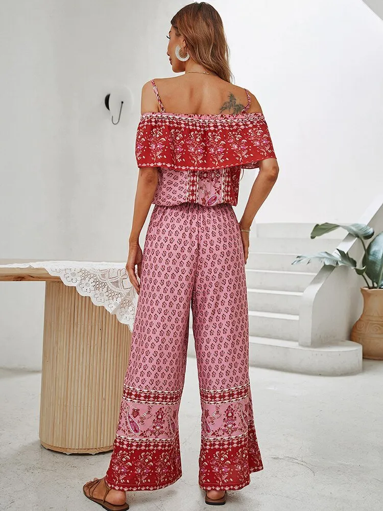 KHALEE YOSE Boho-Style Sleeveless Drawstring Pants Suit