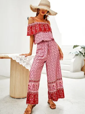 KHALEE YOSE Boho-Style Sleeveless Drawstring Pants Suit