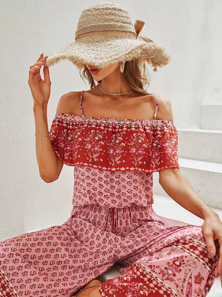 KHALEE YOSE Boho-Style Sleeveless Drawstring Pants Suit