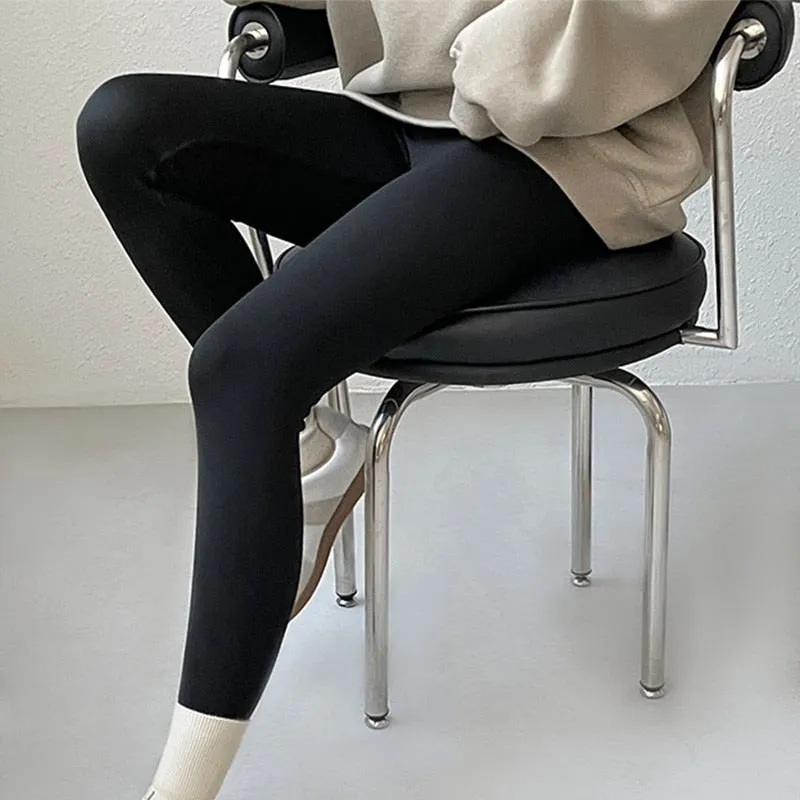 [Korean Style] High Rise Tummy Control Fleeced Legging