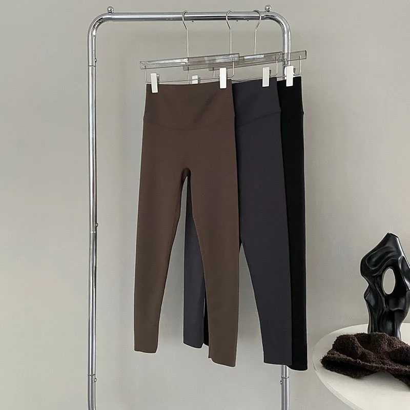 [Korean Style] High Rise Tummy Control Fleeced Legging