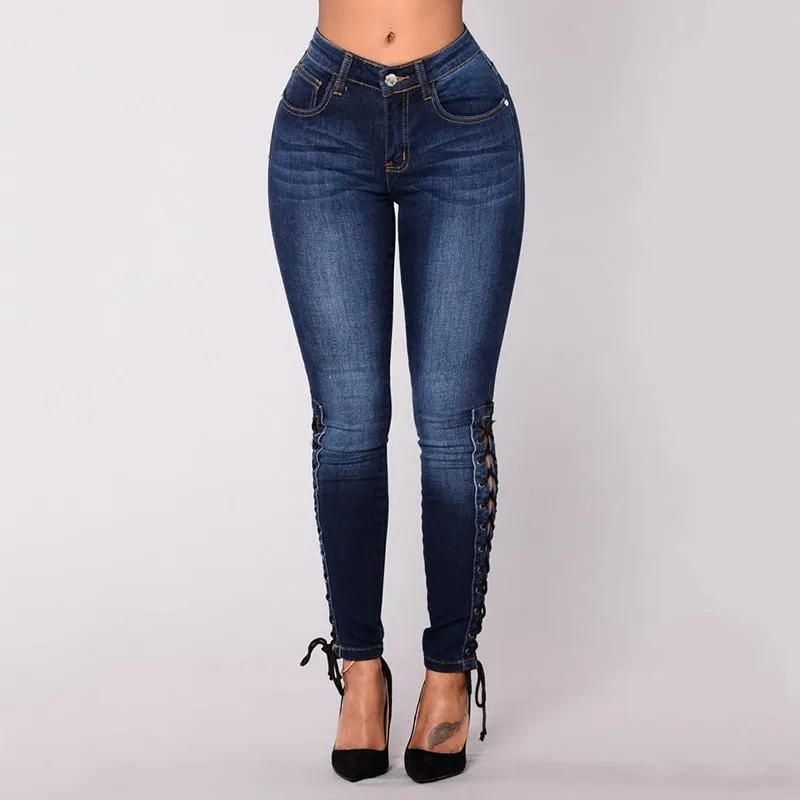 Lace Up Jeans