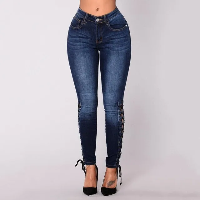 Lace Up Jeans