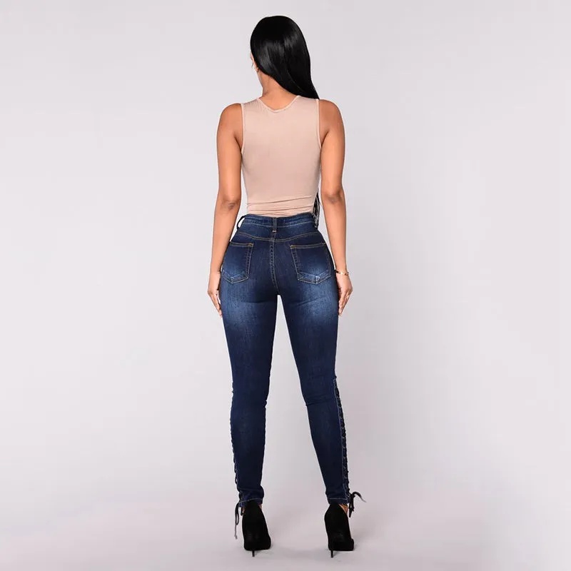Lace Up Jeans