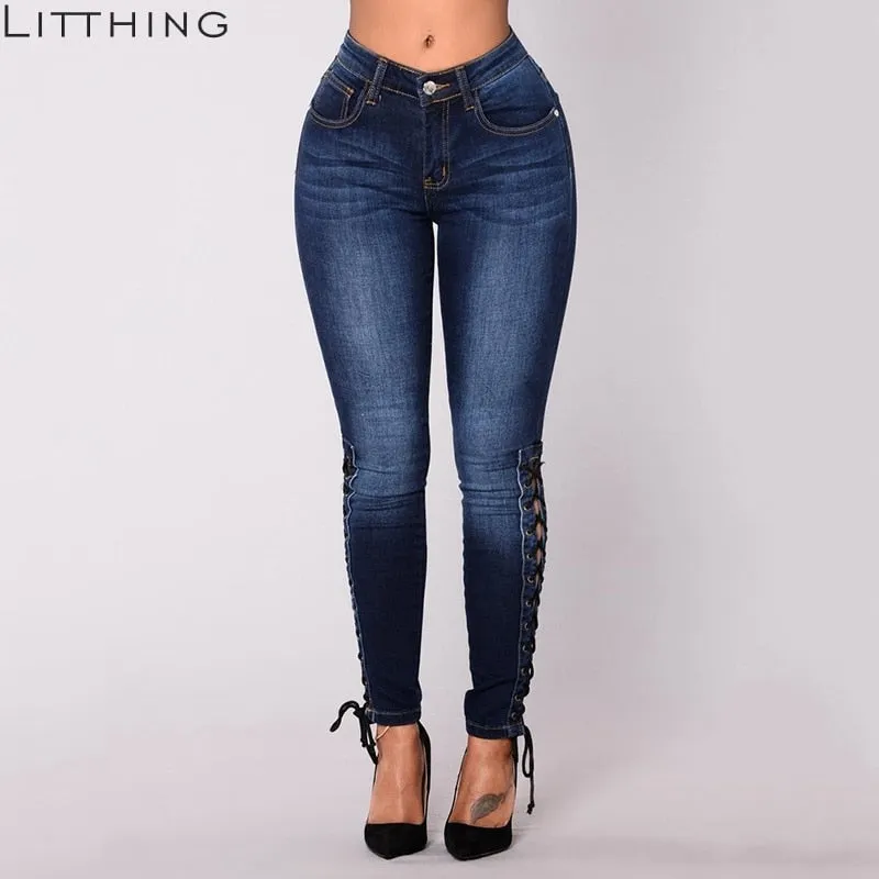 Lace Up Jeans