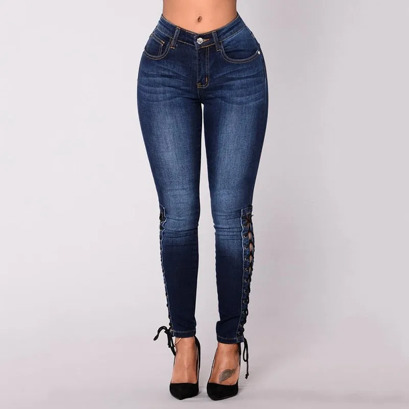 Lace Up Jeans