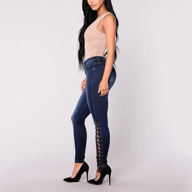 Lace Up Jeans
