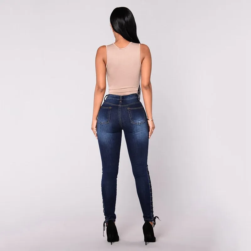 Lace Up Jeans