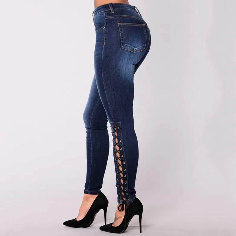 Lace Up Jeans