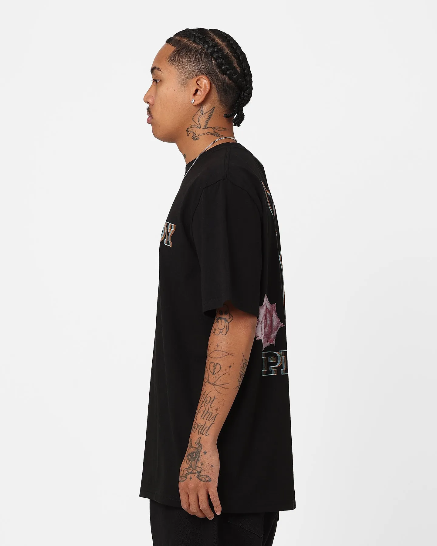 Playboy Floral Bunny Trip Short Sleeve T-Shirt Black