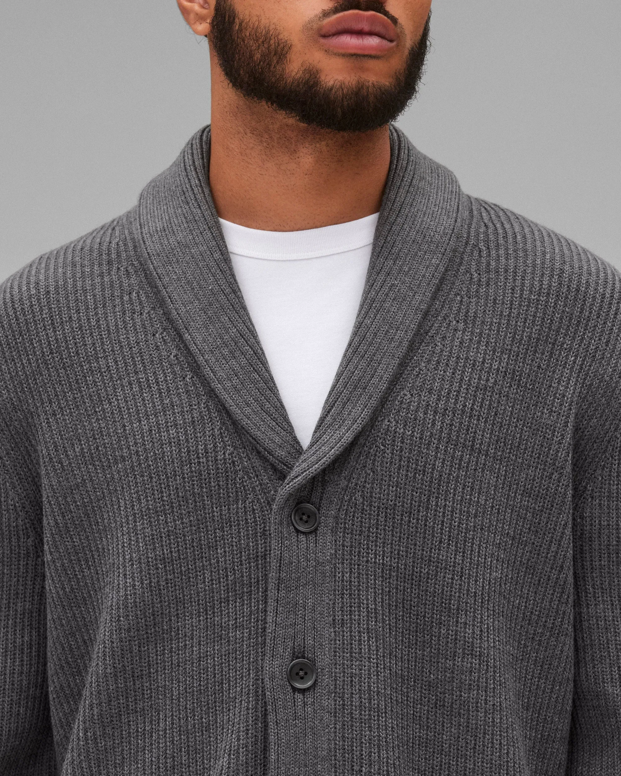 REIGNING CHAMP MERINO RIB VINNIE SHAWL CARDIGAN - 2 COLORS