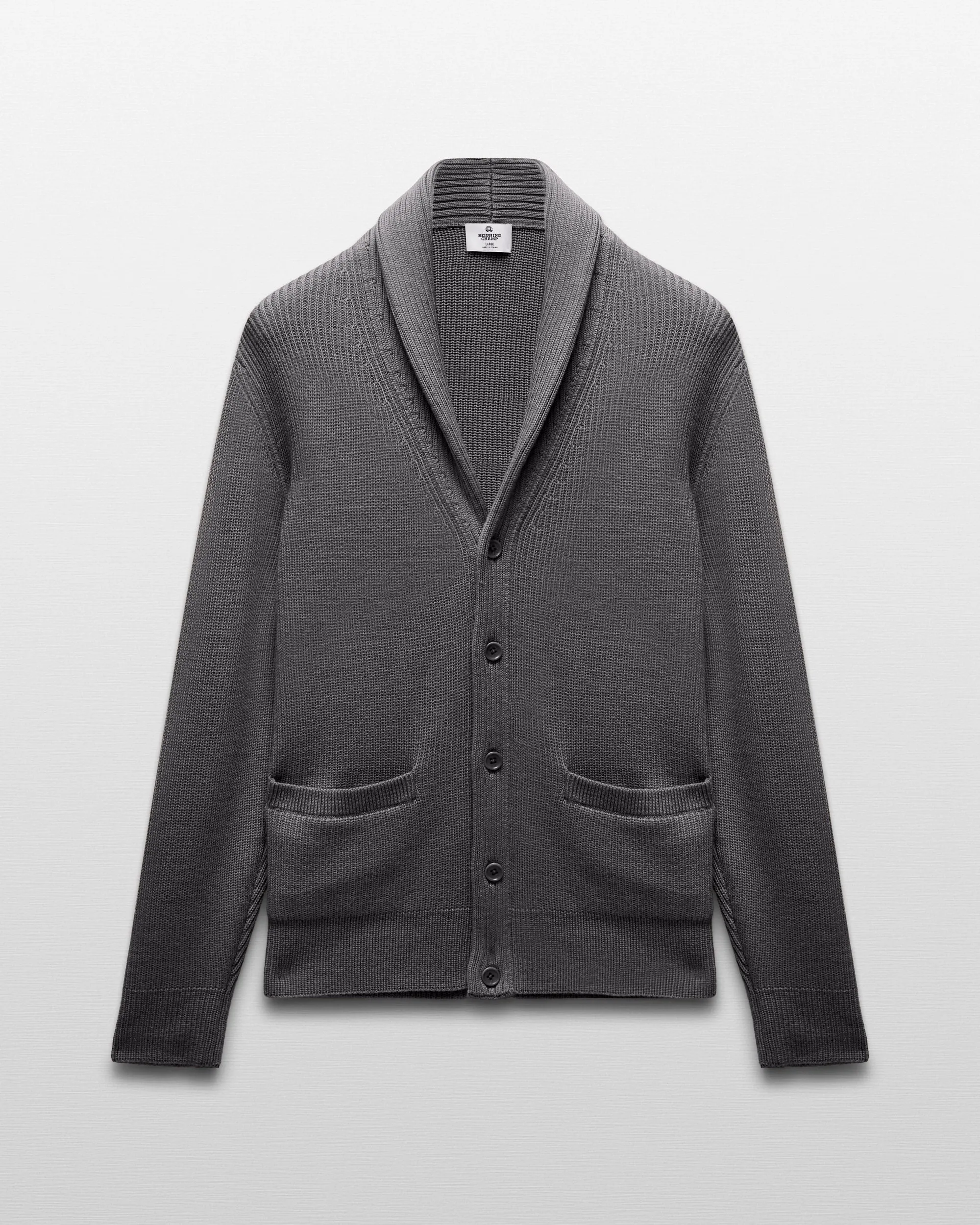 REIGNING CHAMP MERINO RIB VINNIE SHAWL CARDIGAN - 2 COLORS