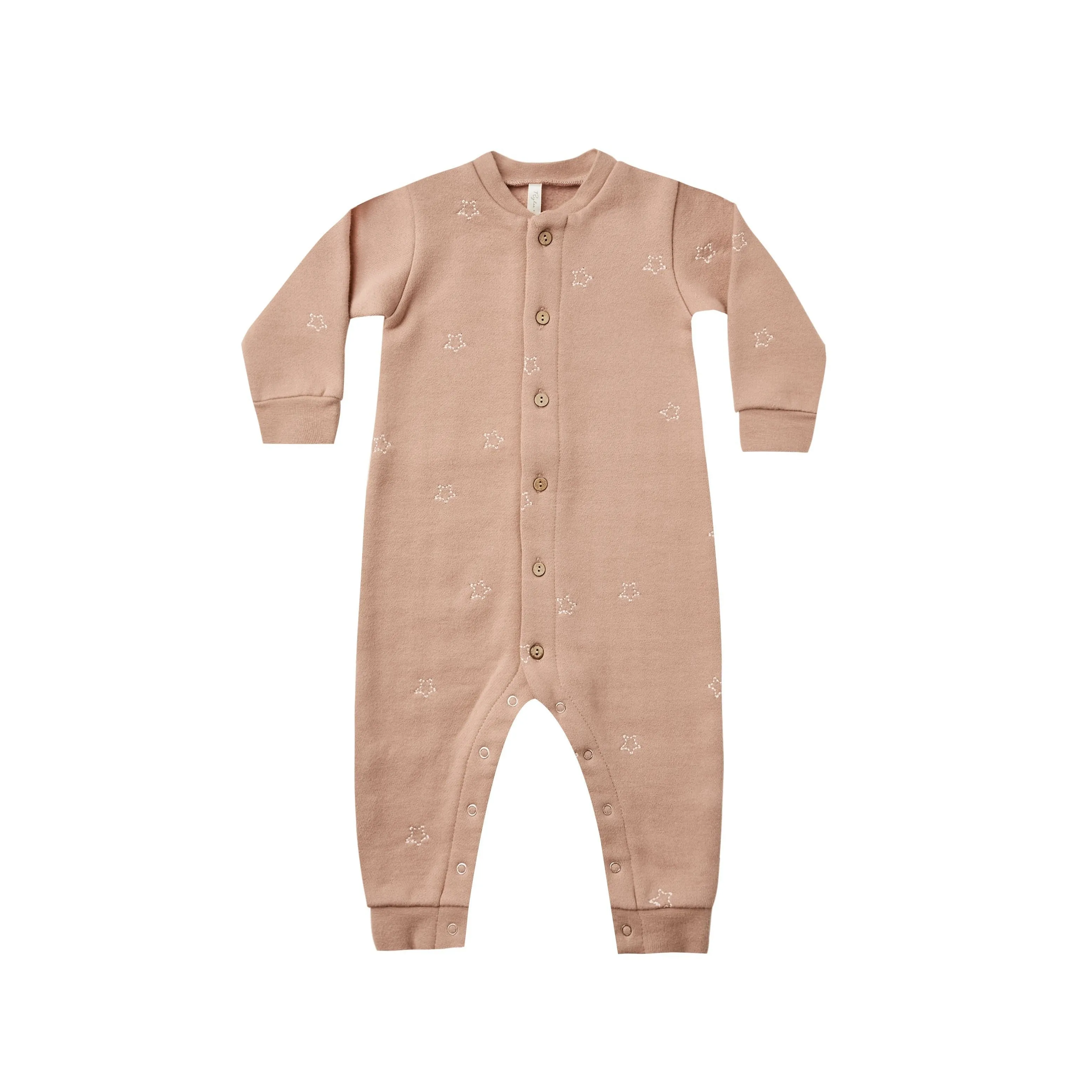 Rylee   Cru Button Down Jumpsuit - Dusty Rose Stars