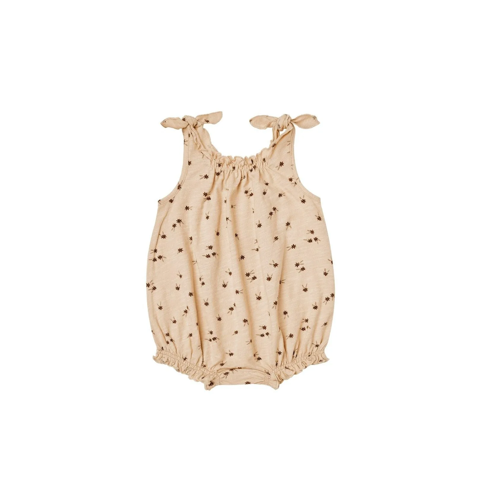Rylee   Cru Shoulder Tie Bubble Onesie - Shell Ditsy