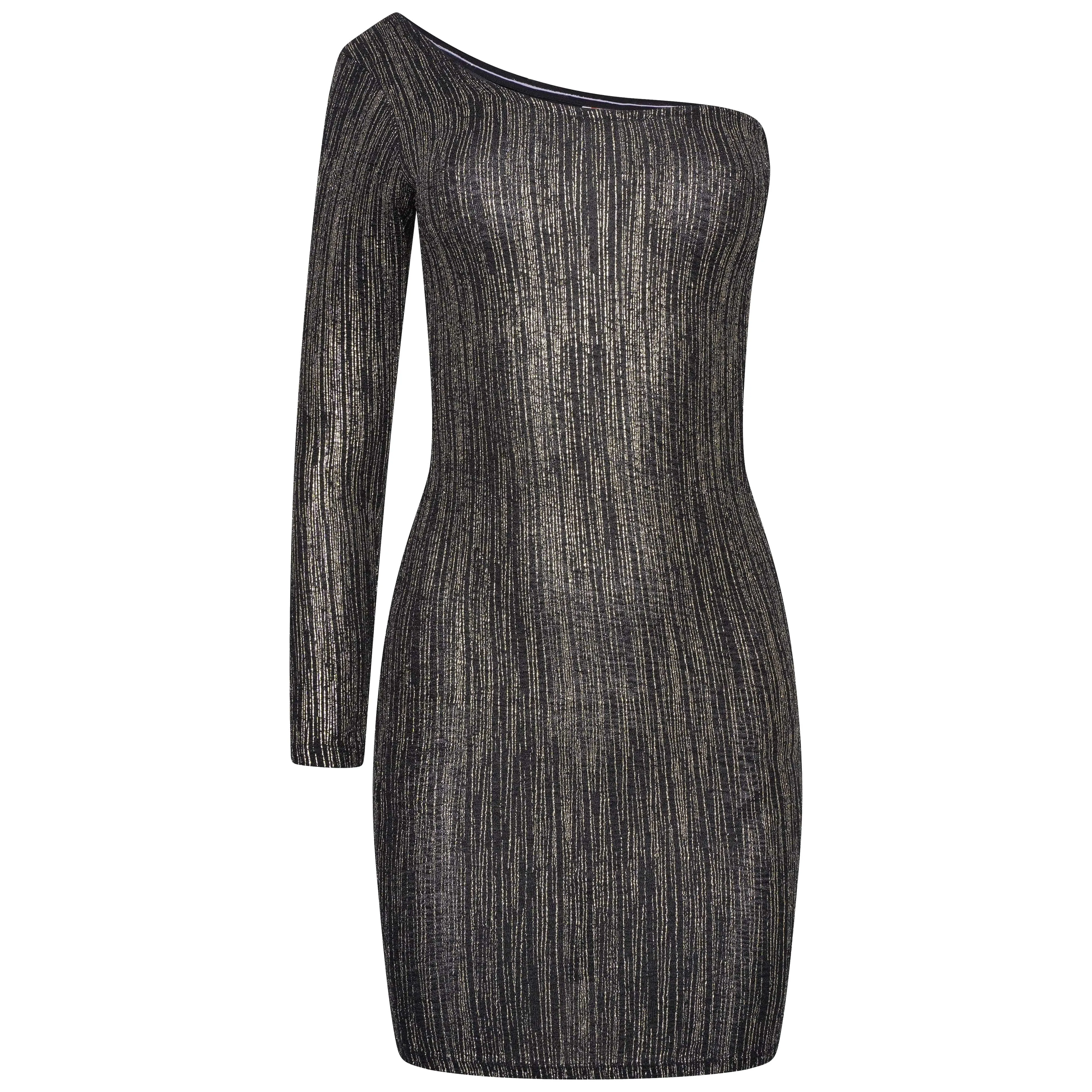 Scarlett Bodycon Dress In Gold Streak